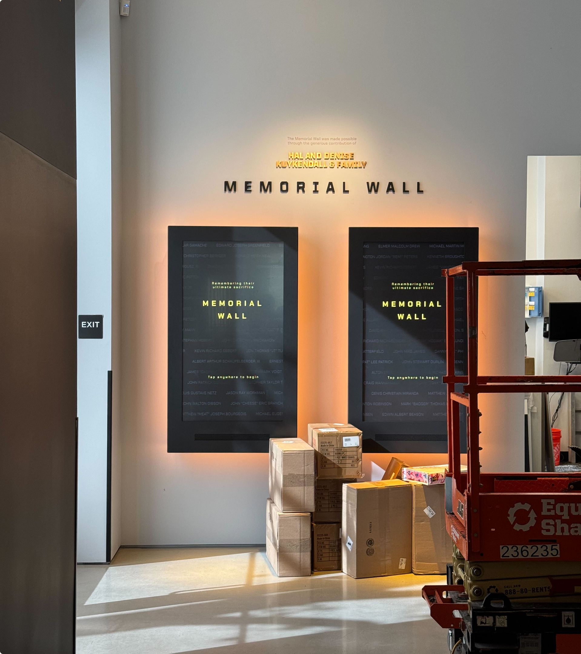 Memorial Wall — final installation