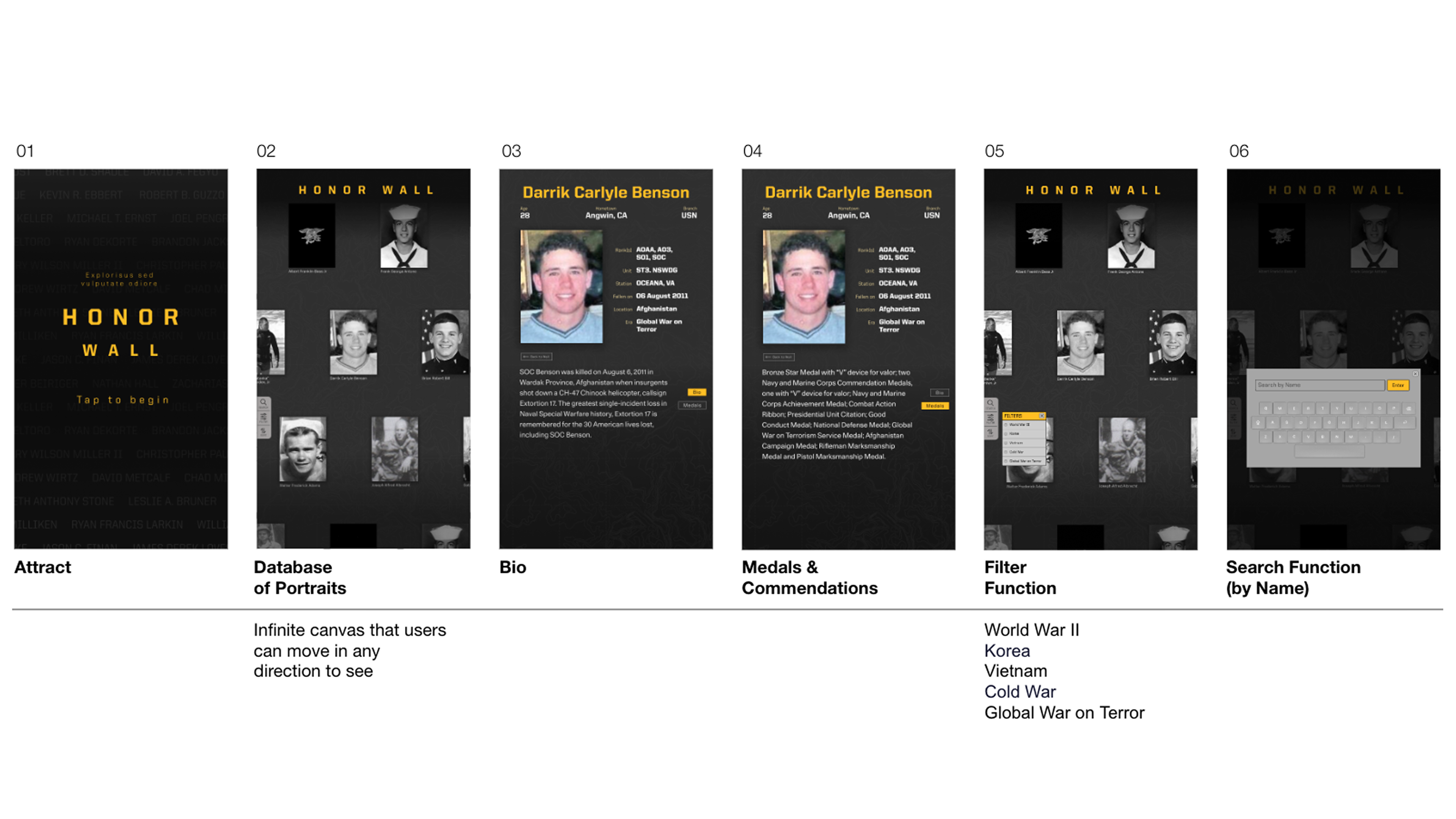 Memorial Wall — Storyboard